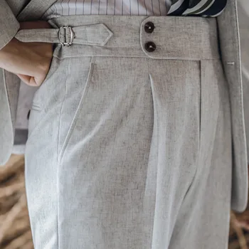 Высококачественные офисные брюки для светского костюма Повседневные свадебные брюки жениха Серые Итальянские деловые брюки Мужские Pantaloni Uomo Casual