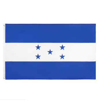 Оптовая продажа 10 шт., флаги Республики Гондурас, Латунная петлица, 90 * 150 см, флаги Гондураса, Развевающийся флаг