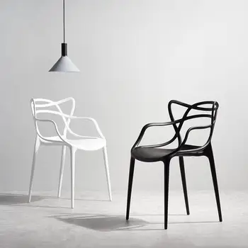 акриловые обеденные стулья Табурет со спинкой в скандинавском стиле, Пластиковые настольные стулья для взрослых, современный Офисный пластик, Простая Домашняя Уличная мебель