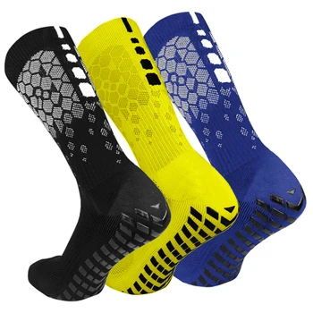 3 пары нескользящих футбольных носков для мужчин и женщин, дышащие спортивные носки с захватами для футбола, баскетбола, йоги, бега.