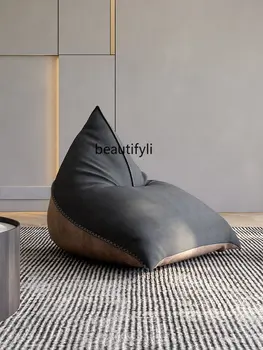 Итальянский минималистичный диван Lazy Light из роскошной искусственной кожи, кожаный диван-мешок, татами для гостиной