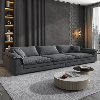 Итальянский стиль минималистичная роскошная матовая ткань прямой диван в гостиной современная простая пуховая латексная сетка красного цвета в стиле