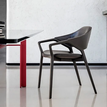 Одноместный Скандинавский стул для гостиной с деревянной спинкой и подлокотником, стул для спальни и гостиной, современные дизайнерские украшения Muebles Para El Hogar