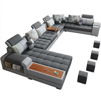 Гостиная Сочетание современной мебели, Большой и Маленький Тип квартиры, Легкая Роскошная технология, Тканевый диван, мебель, диван
