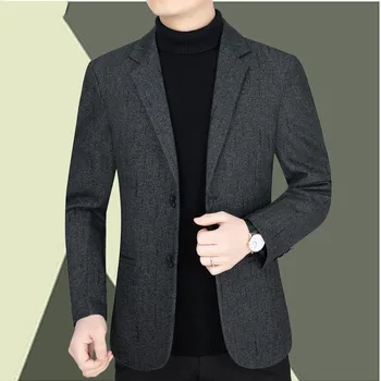 2023 Высококачественная мужская новая мода, красивый тренд, корейская версия, тонкий праздничный бутик, вязаный жаккардовый костюм для отдыха, куртка M-3XL