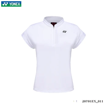 Спортивная футболка для тенниса, жилет-поло, одежда Yonex, быстросохнущая майка для бадминтона, короткий рукав, женская одежда