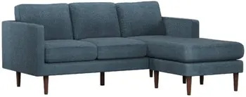 Современный мягкий диван Anx с реверсивным секционным шезлонгом, 80 дюймов, синий деним