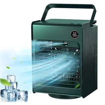 Портативный вентилятор кондиционера, персональный охладитель воздуха, настольный вентилятор, мини-вентилятор-охладитель с ручкой, автоколебание 120 градусов, зеленый