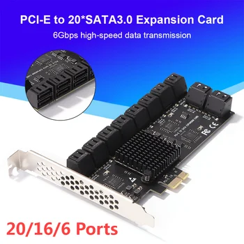 PCIe до 20/16/12 Портов SATA 3 III 3,0 6 Гбит/с SSD-адаптер PCI-e PCI Express x1 Плата Контроллера Поддержка карт расширения X4 X8 X16