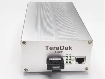 НОВЫЙ Гигабитный оптоволоконный приемопередатчик TeraDakTS211, однорежимный, с одним волокном 15/25 КМ, многорежимный, с двумя волокнами, удлинитель сетевого кабеля длиной 2 км