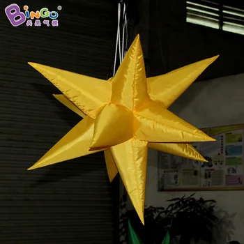 ИЗЫСКАННЫЕ ПОДЕЛКИ 0,9 м надувная светло-зеленая и желтая звезда с индивидуальным подвесным светильником, ночная игрушка для вечеринки