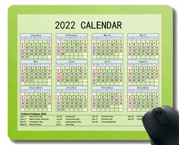 Коврик для мыши с календарем на 2022 год, светящиеся звезды, противоскользящие резиновые коврики для мыши