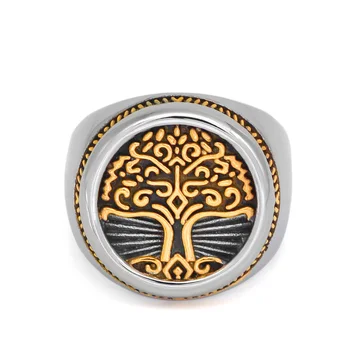 Кольцо Из Нержавеющей стали Для Мужчин Viking Yggdrasi Tree Of Life С Подарочным Пакетом Valknut