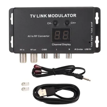 Модулятор TV Link С Регулируемой Поддержкой Преобразователя PAL NTSC AV в RF Профессиональный Модулятор UHF для телеприставок с источником A V