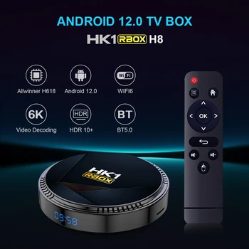 HK1 RBOX H8 Smart TV Box Allwinner H618 Медиаплеер 2.4G 5G WIFI 6 Android 12 6K HD телеприставка