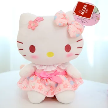 Плюшевая кукла Kawaii Hello Kitty, аниме Куроми, Мелодичная игрушка Cinnamoroll, Мультфильм Sanrios Kt Cat, Мягкая кукла, Подушка, подарок для девочек на день рождения
