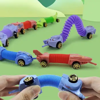 Сенсорная игрушка Animal Tube Новая портативная игрушка Animal с эластичной трубкой для мальчиков и девочек, телескопическая труба для автомобиля с животными, игрушка в подарок детям