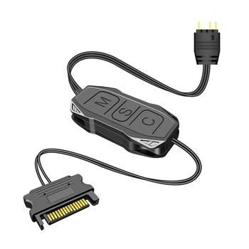 Мини-контроллер COOLMOON ARGB с удлиненным кабелем Широкая совместимость с 3-контактным источником питания 5V на SATA, контроллером синхронизации RGB