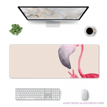 Игровой коврик для мыши Hello Summer Flamingo с резиновыми прошитыми краями Коврик для мыши 31,5 