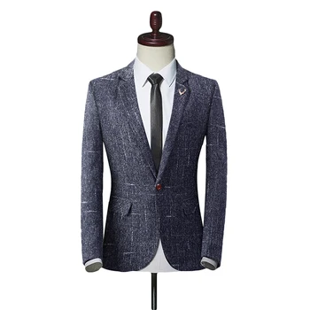 2021 Круглогодичная поставка мужской повседневной куртки в корейском стиле slim small lattice temperament single western для мужчин