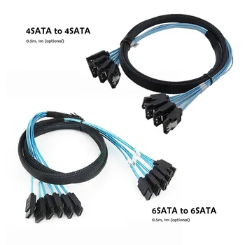 4 шт./компл. 6 шт./компл. SATA III SAS Кабель SATA 7-контактный Sata Sas Кабель 6 Гбит/с Sata-Sata Кабель Для Передачи Данных Шнур для Серверного Майнинга 0,5 М 1 М