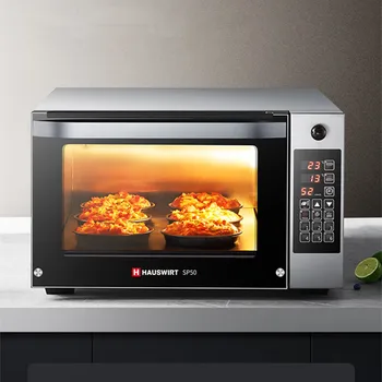 Электрическая печь Hauswirt с открытым подом 58 л, коммерческая печь для выпечки большой емкости, многофункциональная печь для пиццы 3500 Вт, быстрая выпечка