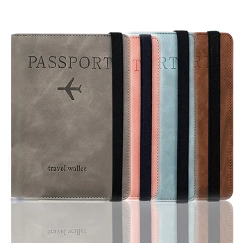 RFID Винтажные деловые обложки для паспортов Бумажник из искусственной кожи, футляр для паспорта, футляр для карт, держатель для паспорта, Дорожный кошелек, аксессуары для путешествий
