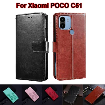 чехол на Xiaomi Poco C51 Case Leather Wallet Phone Cover For Capinha De Celular Xiaomi Poco X5 Pro Case Poco C51 C50 Funda Coque