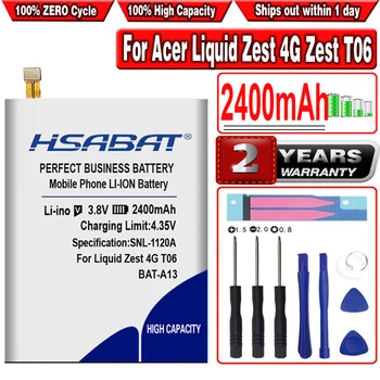 Аккумулятор HSABAT 2400mAh BAT-A13 для acer Liquid Zest 4G Zest T06 T07