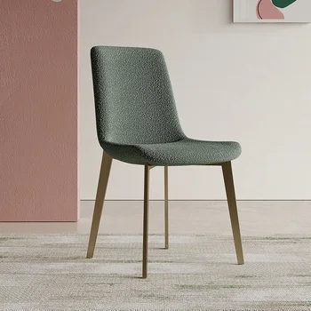 Итальянские обеденные стулья из ткани в минималистичном стиле, для элитных современных ресторанов класса люкс, стулья с металлическими спинками для домашнего использования