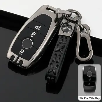 Металлический Автомобильный Брелок Из Цинкового Сплава Чехол-Держатель Для Mercedes Benz E200 C200L C260L A200L GLC Keyless Remote Fob Shell Holder Bag