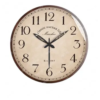 Большие деревянные настенные часы Современная Ретро Американская Роскошная гостиная Настенные часы с подсветкой Креативные Настенные часы Подарок для домашнего декора