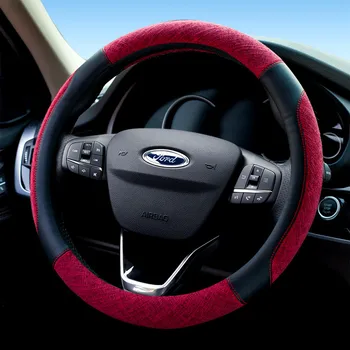 Для Ford Focus 4 Fiesta Tourneo 2017-2020 Универсальная (O-образная) Модная и противоскользящая замшевая крышка Рулевого колеса Автомобиля