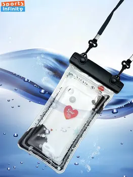 Прозрачная водонепроницаемая сумка для мобильного телефона Мультяшная милая надувная подушка безопасности Герметичная сумка для хранения телефона для дайвинга и плавания Органайзер для телефона