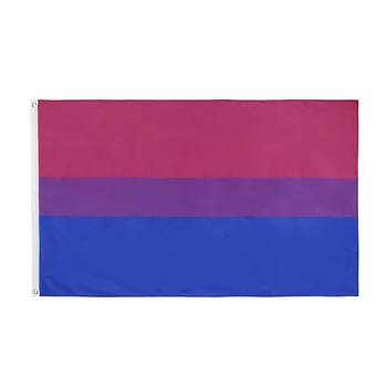 100 шт./лот бисексуальный флаг, баннер из полиэстера размером 3x5 футов, подарок для спортивного клуба в помещении на открытом воздухе, яркий цветной цифровой принт
