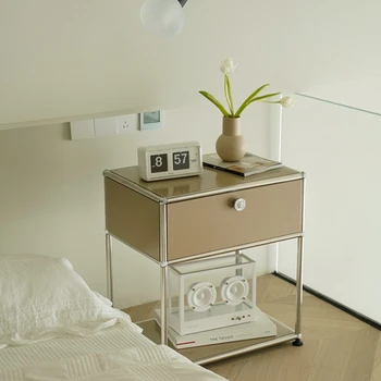 Прикроватный столик XK Спальня Современная Простая полка Ins Модуль для хранения ТВ Боковой шкаф Полный комплект
