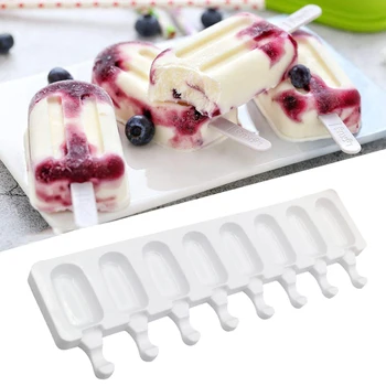 4Grid-8 Решетчатые формочки для мороженого из плотного силикона, формы для поделок, формочки для десерта, лоток с эскимо