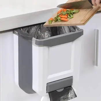 Кухонное мусорное ведро Пластиковое разборное на 2 галлона, настенное для дверцы шкафа, подвесное мусорное ведро Белое