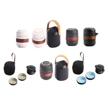 Дорожный чайный набор, керамическая посуда для напитков, фарфор с чайными чашками в упаковке для поездки в офис