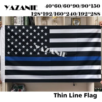 ЯЗАНИ Флаг Тонкой синей линии Соединенных Штатов, синий флаг Live Matters, американская полиция, латунные флажки с белыми и синими звездами