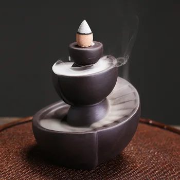 Креативная Керамическая курильница ручной работы типа Машины времени с обратным потоком, держатель для ароматических палочек для домашнего отдыха