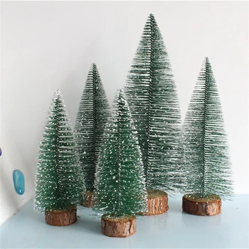 10-30 см Голубая ель, миниатюрная Рождественская елка, рождественские украшения для дома, искусственный сизаль, Снежный пейзаж, настольные горшочки, маленькие деревья