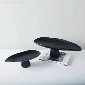 Простой современный поднос для фруктов с высокой ножкой из смолы, креативный обеденный стол для гостиной, чайный столик, поднос для хранения, украшение модельной комнаты