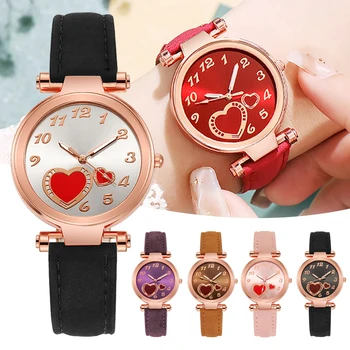 Женские часы из розового золота, женские наручные часы с кожаным ремешком, часы для повседневной жизни, удобные в носке для большинства случаев d88