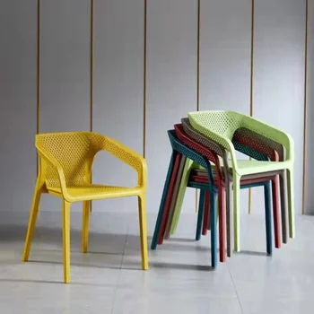 Пластиковый стул Northern Europe Simplicity, выдолбленный из полипропилена, стулья для кафе, Штабелированные стулья, Удобное кресло со спинкой