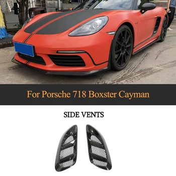 Для Porsche 718 Отделка переднего крыла из углеродного волокна, вентиляционное отверстие для Porsche 718 Boxster Cayman Coupe Convertible 2016 - 2018 Украшения