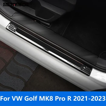 Накладка Порога Дверного Порога Для Volkswagen Golf MK8 Pro R 2021 2022 2023 Добро Пожаловать Педаль Потертости Защитная Наклейка Протектор Автомобиля Для Укладки