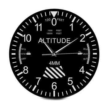 Альтиметр, Настенные часы, отслеживание высоты пилота Воздушного самолета, Современные настенные часы, Классический инструмент для домашнего декора