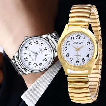 2023 Модные Женские Мужские часы с гибкой эластичной лентой, кварцевые наручные часы со стальным ремешком, подарок для пары часов