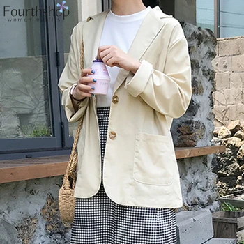Повседневные куртки для женщин, пальто в японском стиле харадзюку, свободная ветровка, женская верхняя одежда с зубчатыми карманами, осень 2022 г.